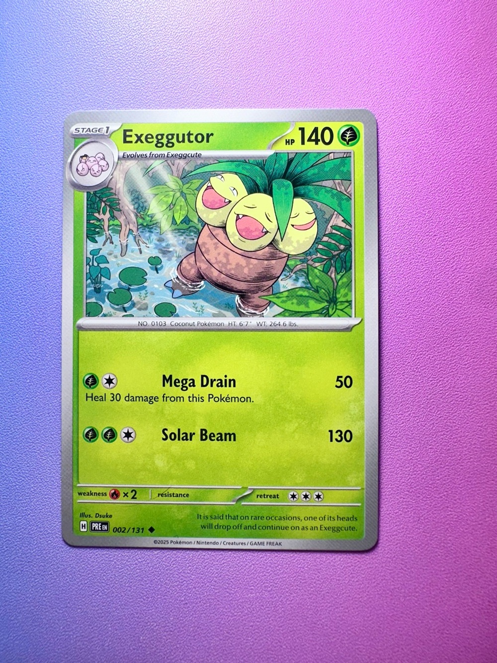 exeggutor - 002/131 (uncommon) — pokemon: prismatic evolutions